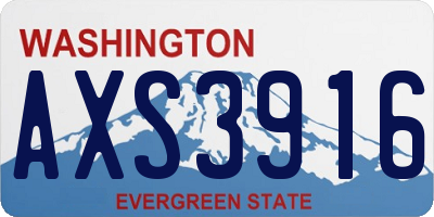 WA license plate AXS3916