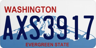 WA license plate AXS3917