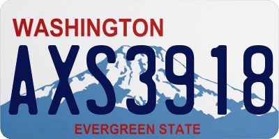 WA license plate AXS3918