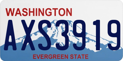 WA license plate AXS3919