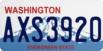 WA license plate AXS3920