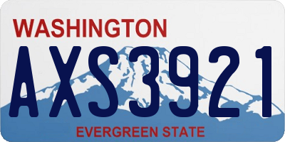 WA license plate AXS3921