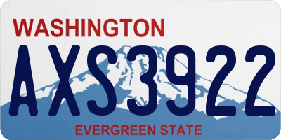 WA license plate AXS3922