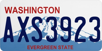 WA license plate AXS3923