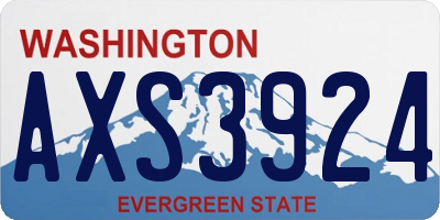 WA license plate AXS3924