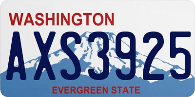 WA license plate AXS3925