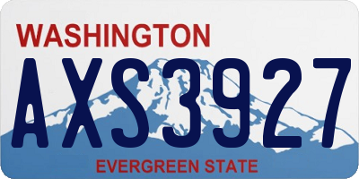 WA license plate AXS3927