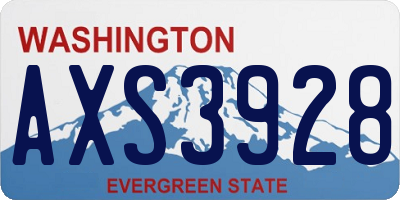 WA license plate AXS3928