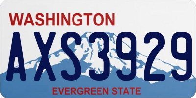 WA license plate AXS3929