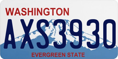 WA license plate AXS3930