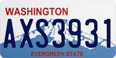 WA license plate AXS3931