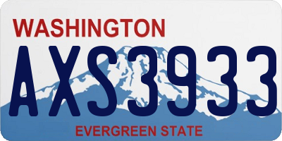 WA license plate AXS3933