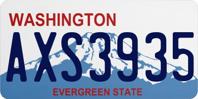 WA license plate AXS3935