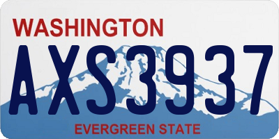 WA license plate AXS3937