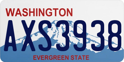 WA license plate AXS3938
