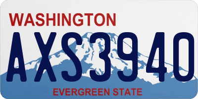 WA license plate AXS3940
