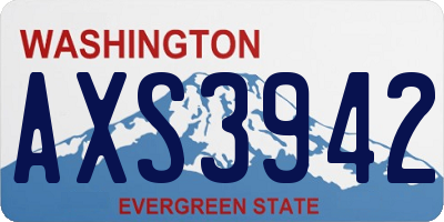 WA license plate AXS3942
