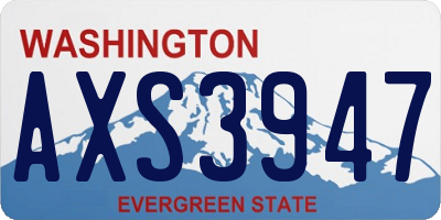 WA license plate AXS3947