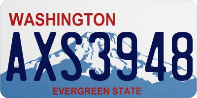 WA license plate AXS3948
