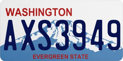WA license plate AXS3949