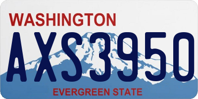 WA license plate AXS3950