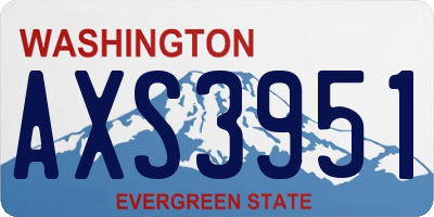 WA license plate AXS3951