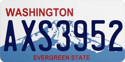 WA license plate AXS3952