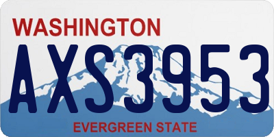 WA license plate AXS3953