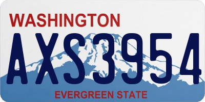 WA license plate AXS3954