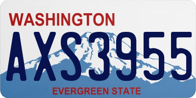 WA license plate AXS3955