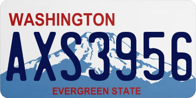 WA license plate AXS3956