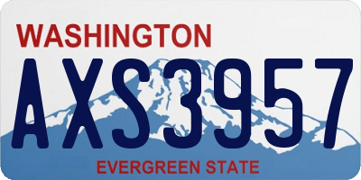 WA license plate AXS3957