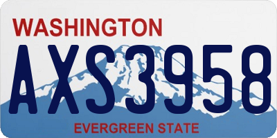 WA license plate AXS3958