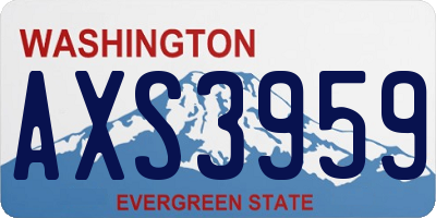 WA license plate AXS3959