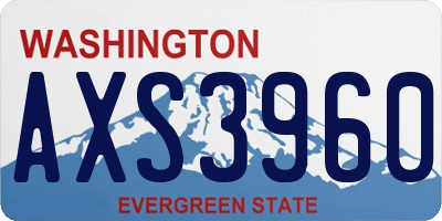 WA license plate AXS3960