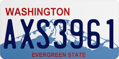 WA license plate AXS3961