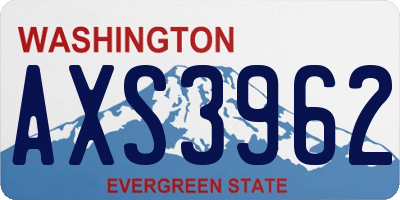WA license plate AXS3962