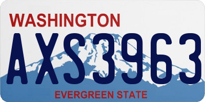 WA license plate AXS3963