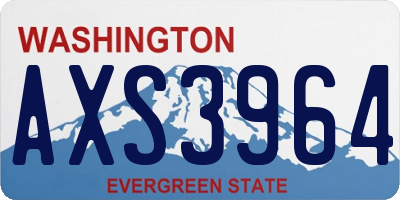 WA license plate AXS3964