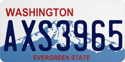 WA license plate AXS3965