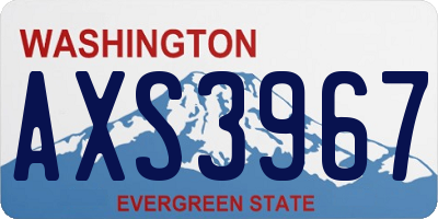 WA license plate AXS3967