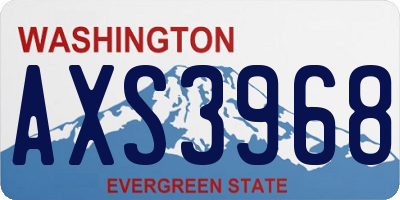 WA license plate AXS3968