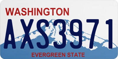WA license plate AXS3971
