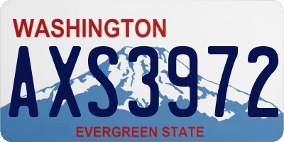 WA license plate AXS3972