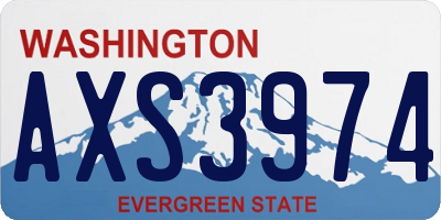 WA license plate AXS3974