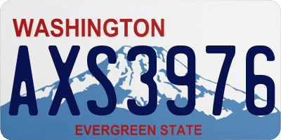 WA license plate AXS3976