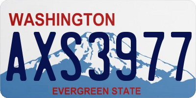 WA license plate AXS3977