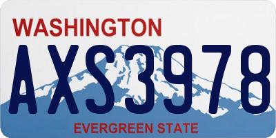 WA license plate AXS3978