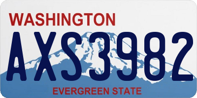 WA license plate AXS3982
