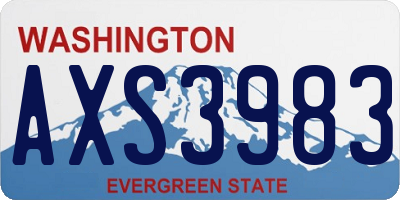 WA license plate AXS3983